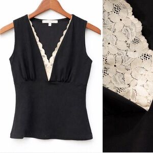 Vintage Y2K V Neck Lace Trim Dark Coquette Goth/Gothic Charlotte Russe Size